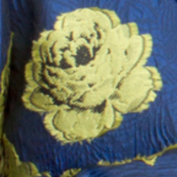 Yellow Textured Floral Blue Blazer Jacket by Tazio - Picture 6 of 6